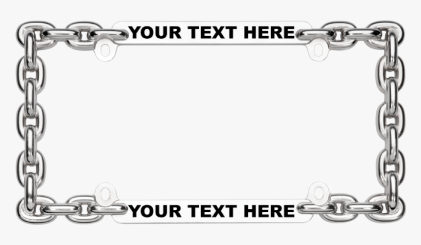 Show Chrome Chain License Plate Tag Frame , Png Download - Metal Chain Frame Png, Transparent Png, Free Download