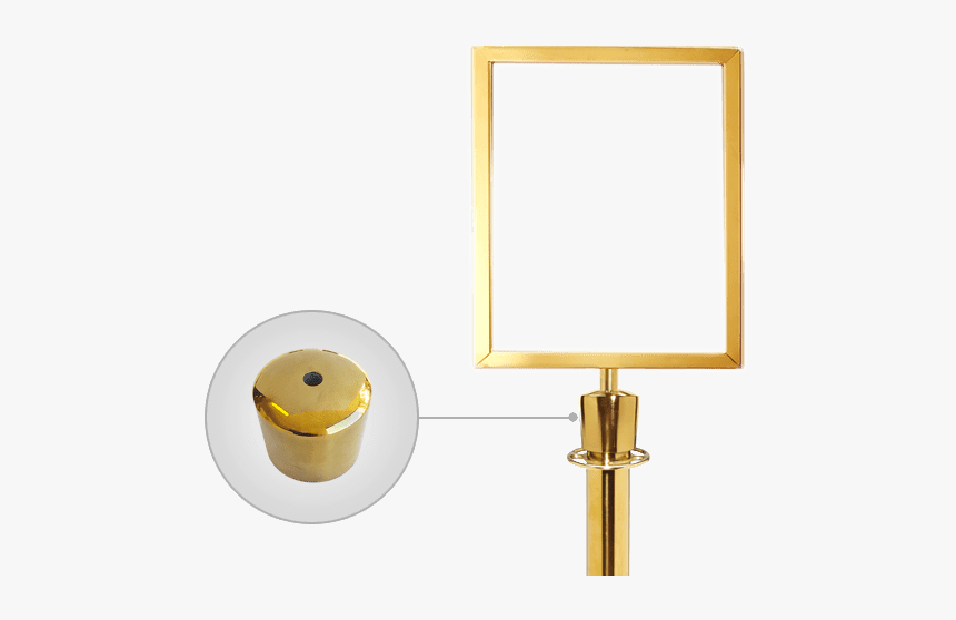 Gold Stanchion Sign Holder - Brass, HD Png Download, Free Download