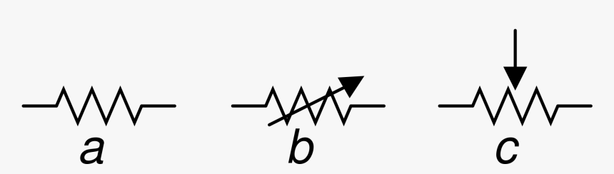 Resistor, Rheostat , And Potentiometer - Potentiometer And Rheostat Symbol, HD Png Download, Free Download