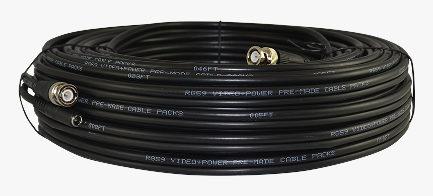 50ft Pre-terminated Rg59 Siamese Coaxial Cable For - Coaxial Cable, HD Png Download, Free Download