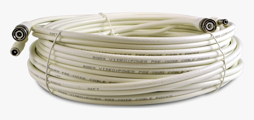 100ft Pre-terminated Rg59 Siamese Coaxial Cable For - Wire, HD Png Download, Free Download