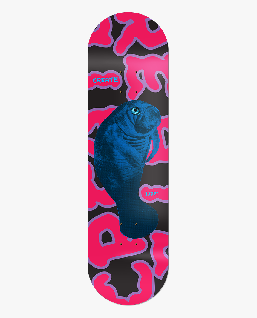 Manatee "black Light" - Create Manatee Black Light 8.0 Skateboard Deck, HD Png Download, Free Download