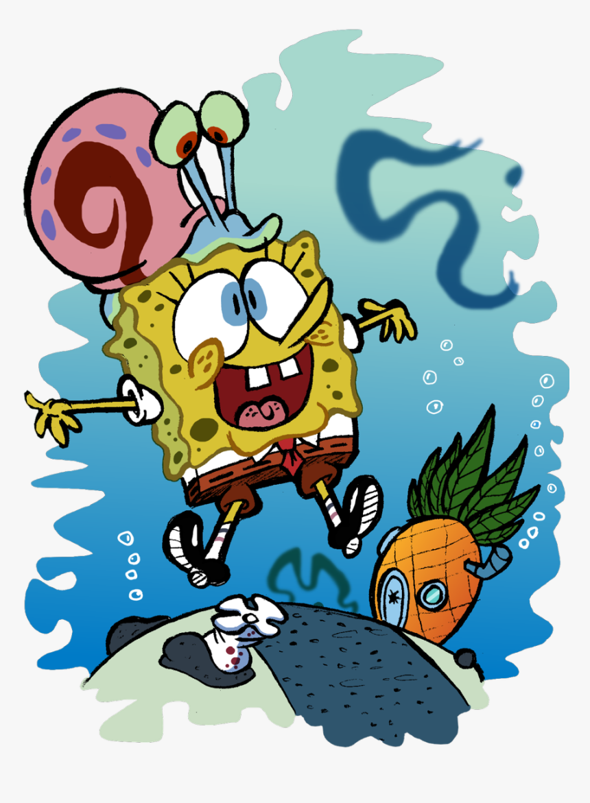 Transparent Gary The Snail Clipart - Spongebob And Gary Fanart, HD Png Download, Free Download