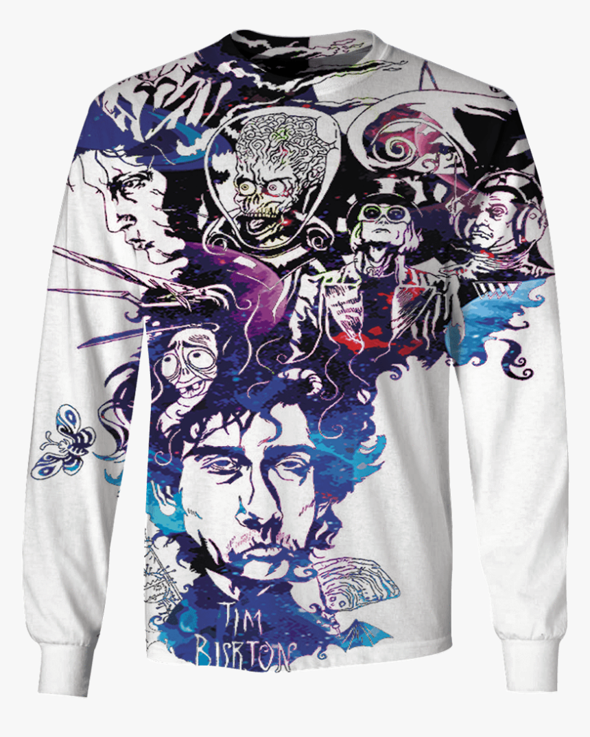 Gearhuman 3d Tim Burton And His Characters Custom T-shirt - Tim Burton All Characters Shirt, HD Png Download, Free Download