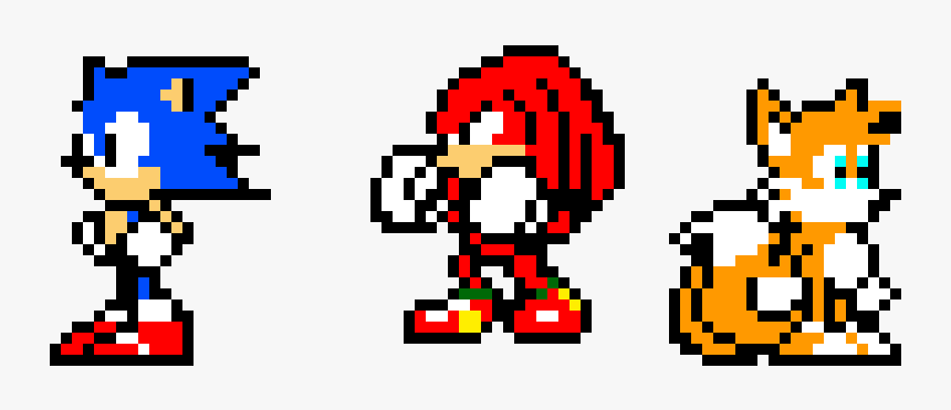 Sonic Tails And Knuckles Pixel, HD Png Download, Free Download
