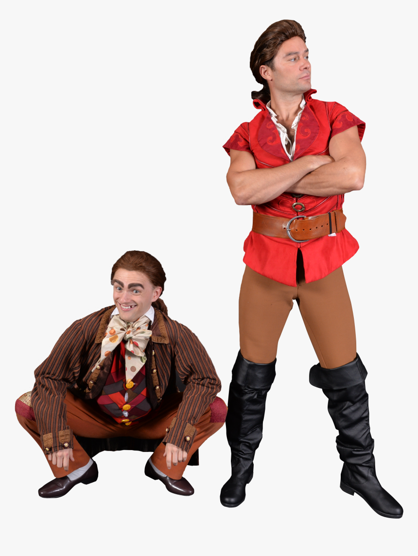 Lefou Crouches While Gaston Postures And Crosses His - Sitting, HD Png Download, Free Download