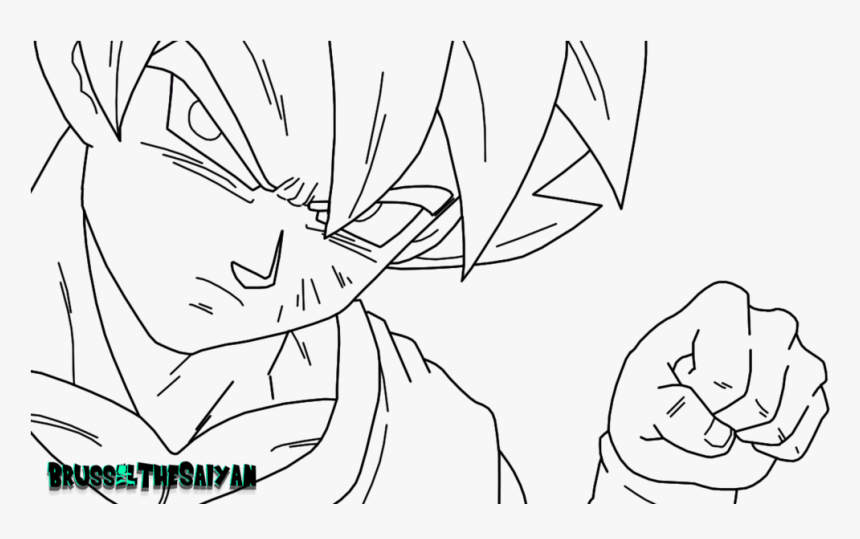 Ssb Goku Lineart , Png Download - Goku Blue Line Art, Transparent Png, Free Download