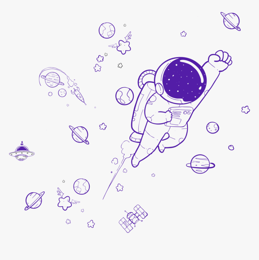 Dimension Four Hero - Astronaut Doodle, HD Png Download, Free Download