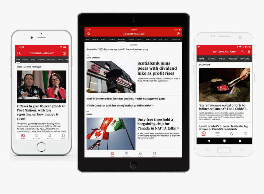 Globe Mobile App - Globe And Mail App, HD Png Download, Free Download