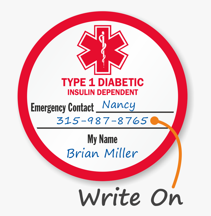 Diabetes Typ 1 Emergency Card Print, HD Png Download, Free Download