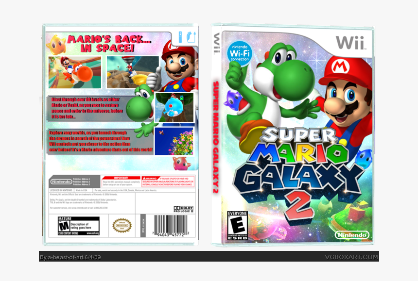 Super Mario Galaxy 2 Box Art Cover - Super Mario Galaxy, HD Png Download, Free Download