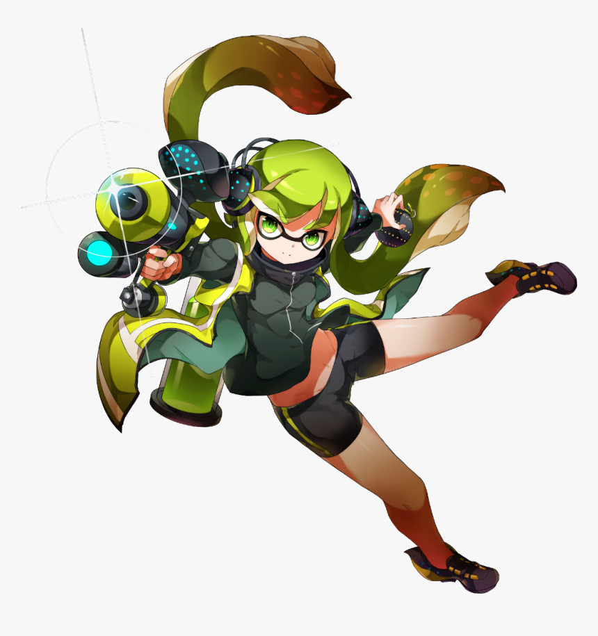 #splatoon #splatoon2 #inkling #inklinggirl #girl #green - Splatoon Green Inkling Girl, HD Png Download, Free Download