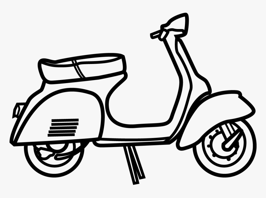 Scooter Black And White, HD Png Download, Free Download
