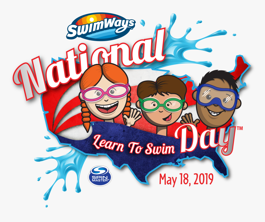 2019 National Learn To Swim Day Logo - Cartoon, HD Png Download, Free Download