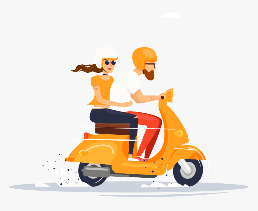 Flat Design Scooter, HD Png Download, Free Download