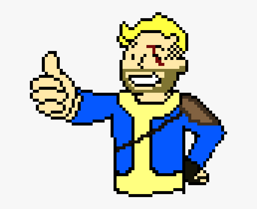 Vault Boy Fallout Pixel Art, HD Png Download, Free Download