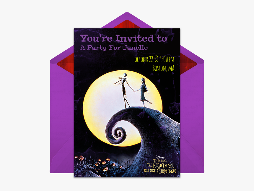 Nightmare Before Christmas Party Invite, HD Png Download, Free Download