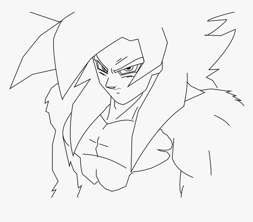 Goku Ssj4 Lineart , Png Download - Goku Ssj4 Drawing Easy, Transparent Png, Free Download