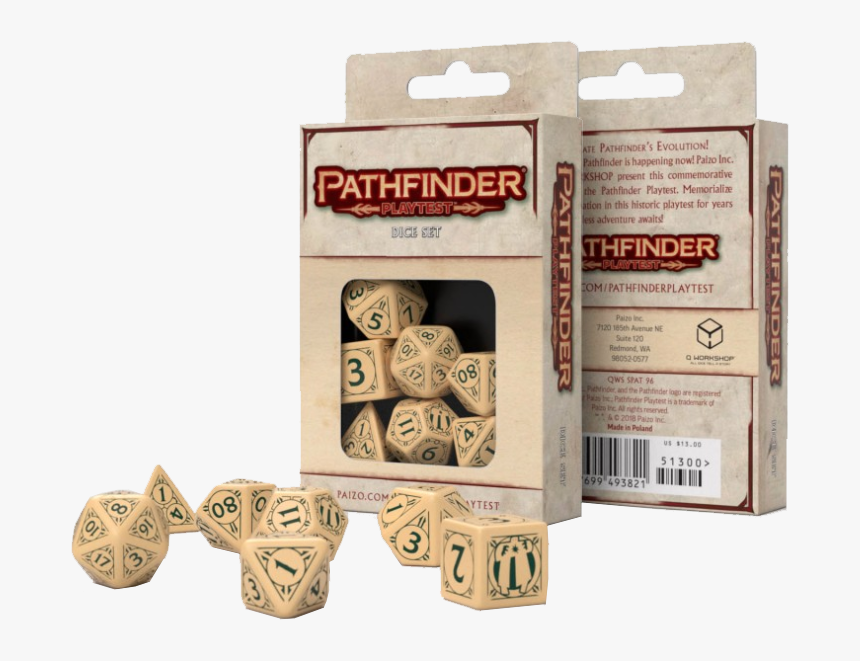 Q Workshop Pathfinder Playtest 7 Die Set - Pathfinder Playtest Dice Set, HD Png Download, Free Download