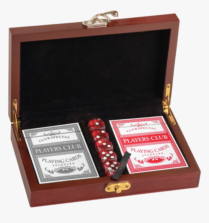 Rosewood Finish Card & Dice Gift Set - Playing Card, HD Png Download, Free Download