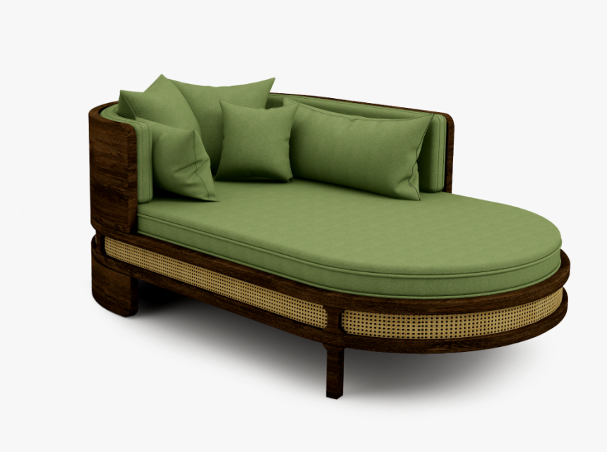 Brooks Chaise Longue Green Linen - Studio Couch, HD Png Download, Free Download