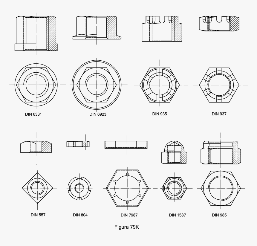 Tipos De Tuercas En Dibujo Tecnico, HD Png Download, Free Download