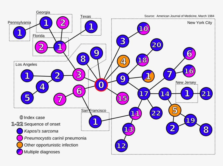 - - - - Pics - Aids Index Case Graph - Svg - Hiv Patient 0, HD Png Download, Free Download