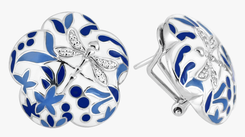 Belle Étoile Porcelain Cobalt Earrings - Titanium Ring, HD Png Download, Free Download