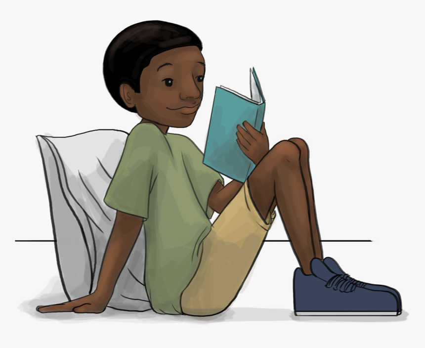 Black Boy Sitting Cartoon, HD Png Download, Free Download