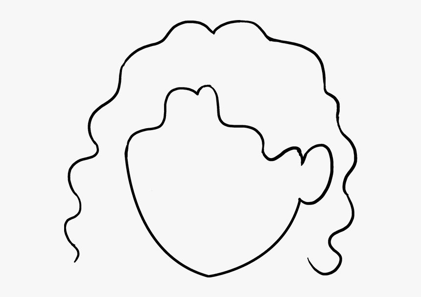 How To Draw Curly Hair - Easy Curly Hair Girls Drawing, HD Png Download, Free Download