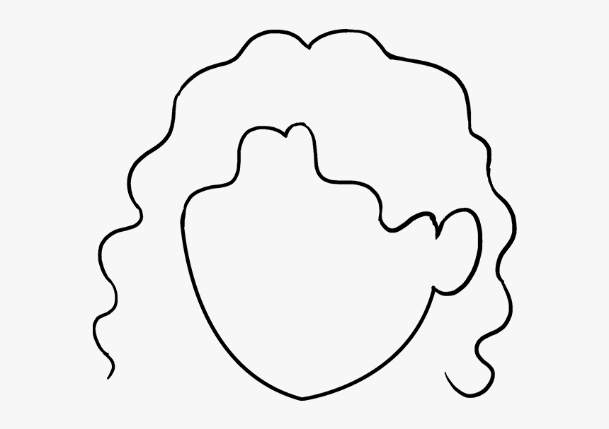 How To Draw Curly Hair Easy Curly Hair Girls Drawing Hd Png Download Kindpng