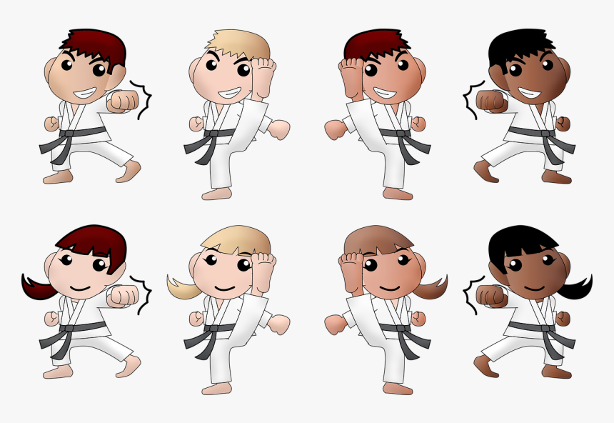 Karate, Boy, Girl, Black Girl, Black Boy, Afro American, - Karate Boy And Girl Clipart, HD Png Download, Free Download