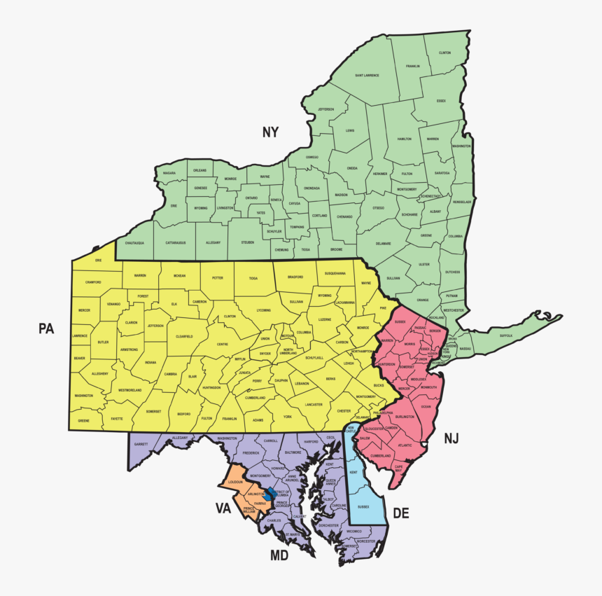 American Dairy Association North Territory Map - North East America Map, HD Png Download, Free Download