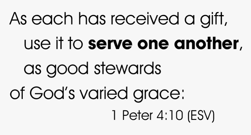 1 Peter 4 10 Verse For Serving Page - Alien Font, HD Png Download - kindpng