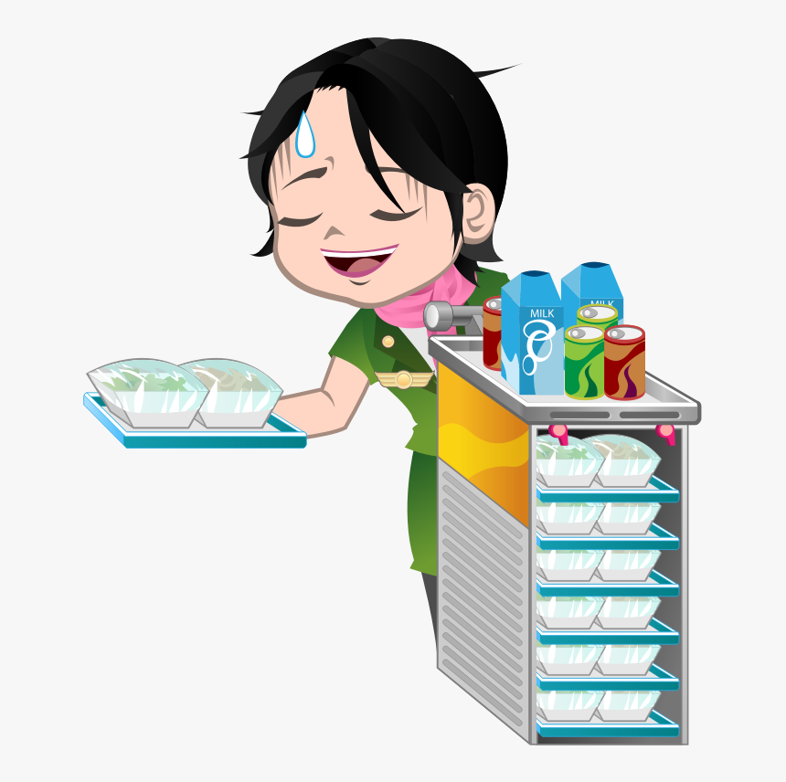 Transparent Female Bartender Clipart - Flight Attendant Serving Food Png, Png Download, Free Download