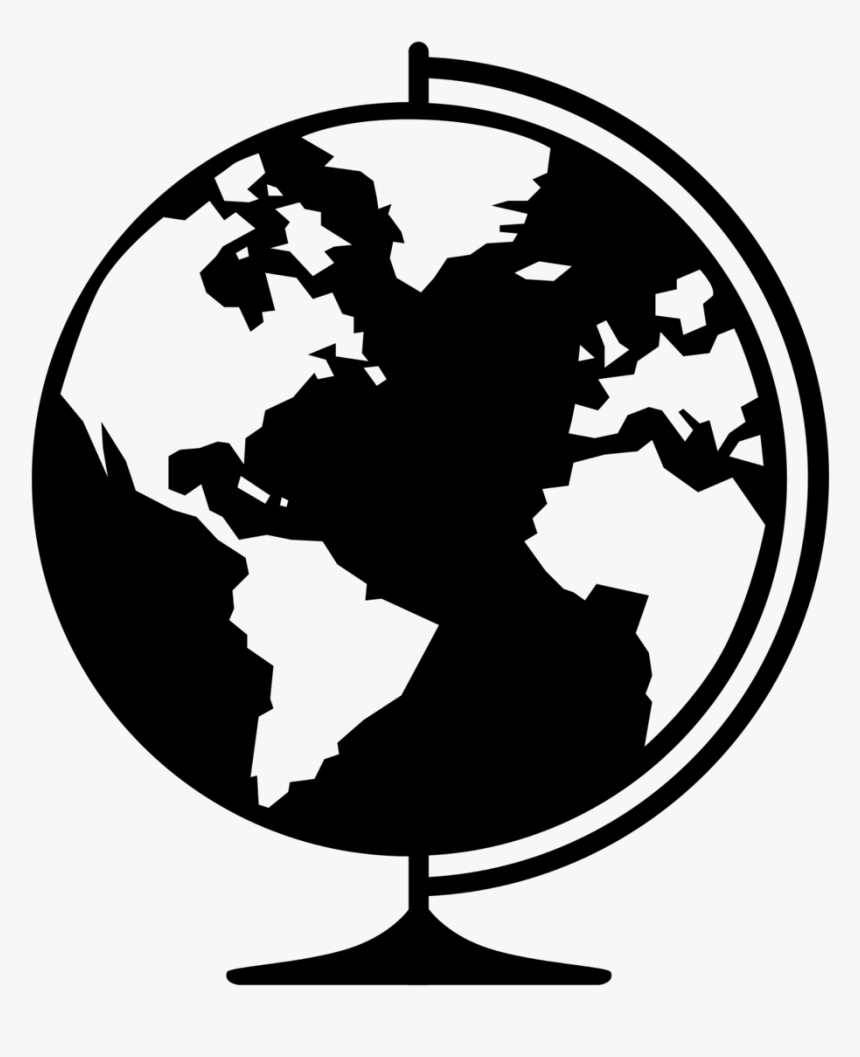 World Map Globe Earth - Earth Globe Silhouette Png, Transparent Png, Free Download