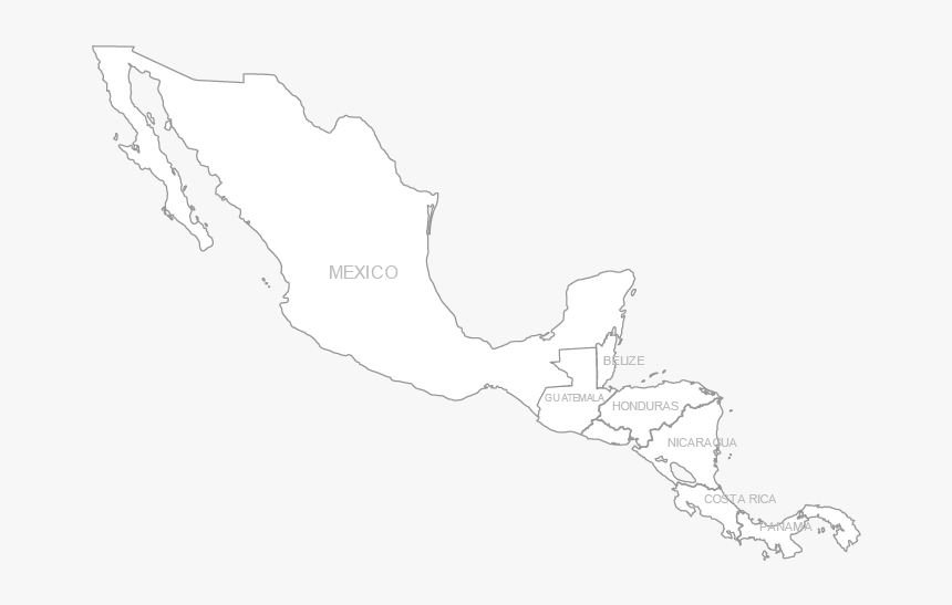Map-central America , Png Download - Top 5 Ports Of Mexico, Transparent Png, Free Download