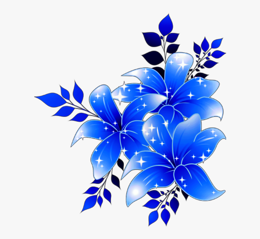 Blue Flower Border Png, Transparent Png, Free Download