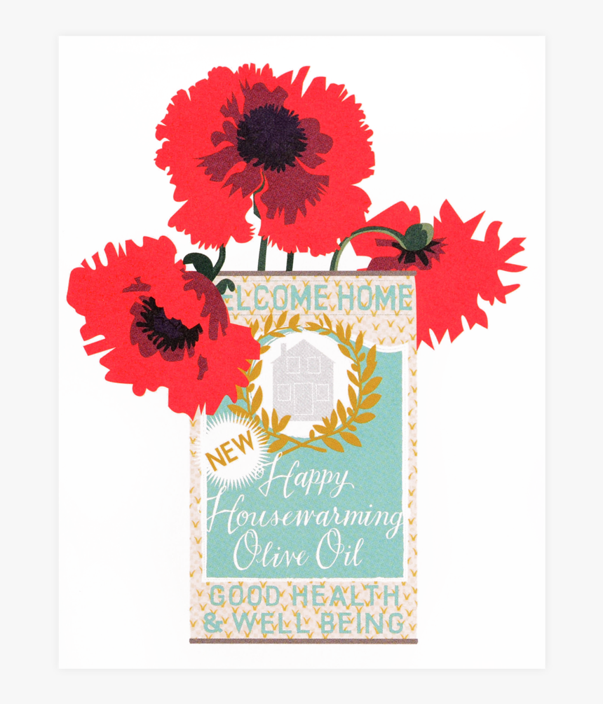 Banquet Workshop Olive Oil Can Housewarming Greeting - Poppy, HD Png Download, Free Download