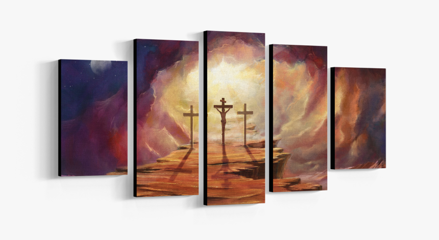 Five Piece Framed Canvas Wall Art Of Jesus At Calvary - Portable Network Graphics, HD Png Download, Free Download