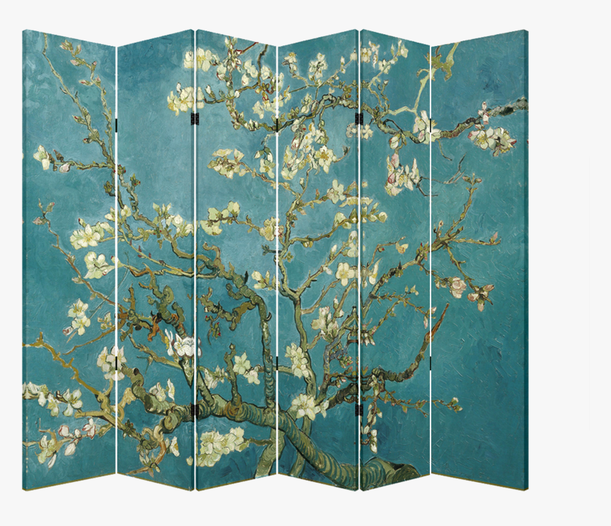 6 Panel Folding Screen Canvas Divider- Vincent Van - Van Gogh Almond Blossom, HD Png Download, Free Download