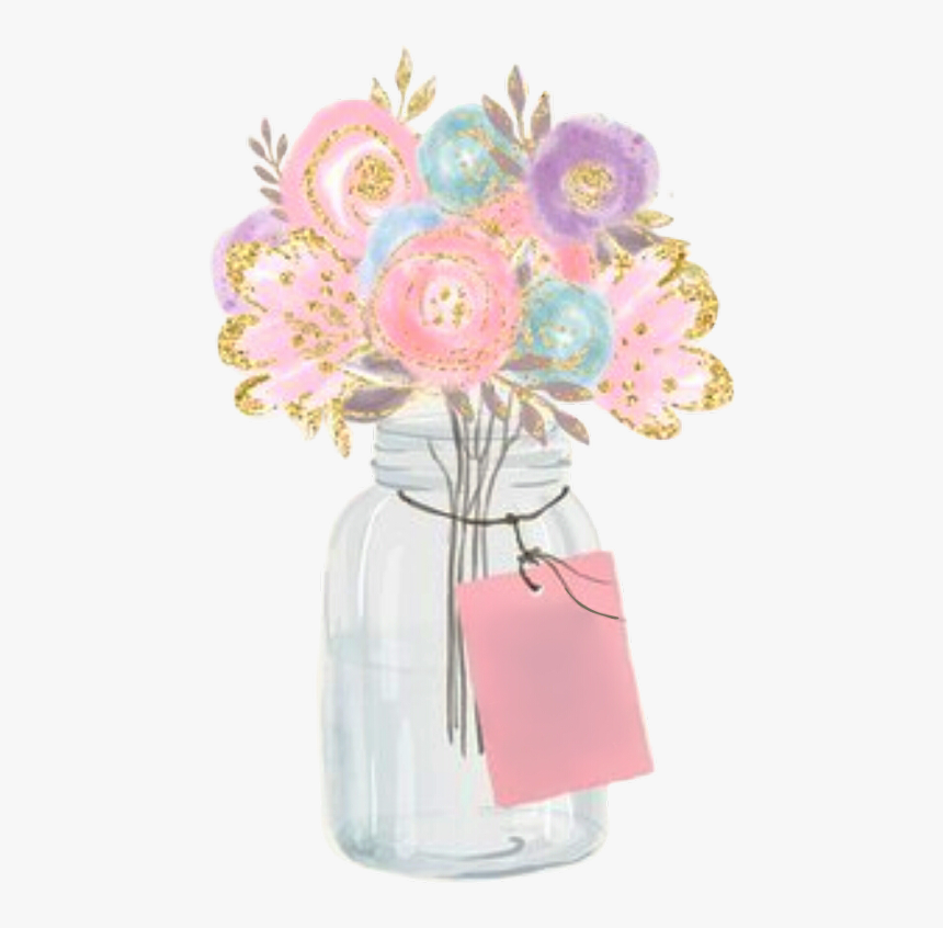 Watercolor Flowers Bouquet Vase Floral Freetoedit - Bouquet, HD Png Download, Free Download