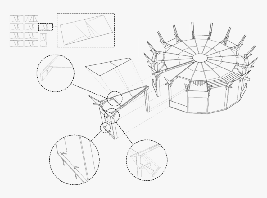 Yurt Platform Detail Drawing-01 - Line Art, HD Png Download, Free Download