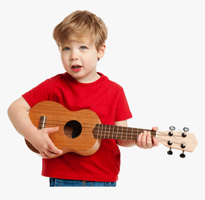 Kid And Ukelele Keys N Cords - Boy Playing Guitar Png, Transparent Png, Free Download