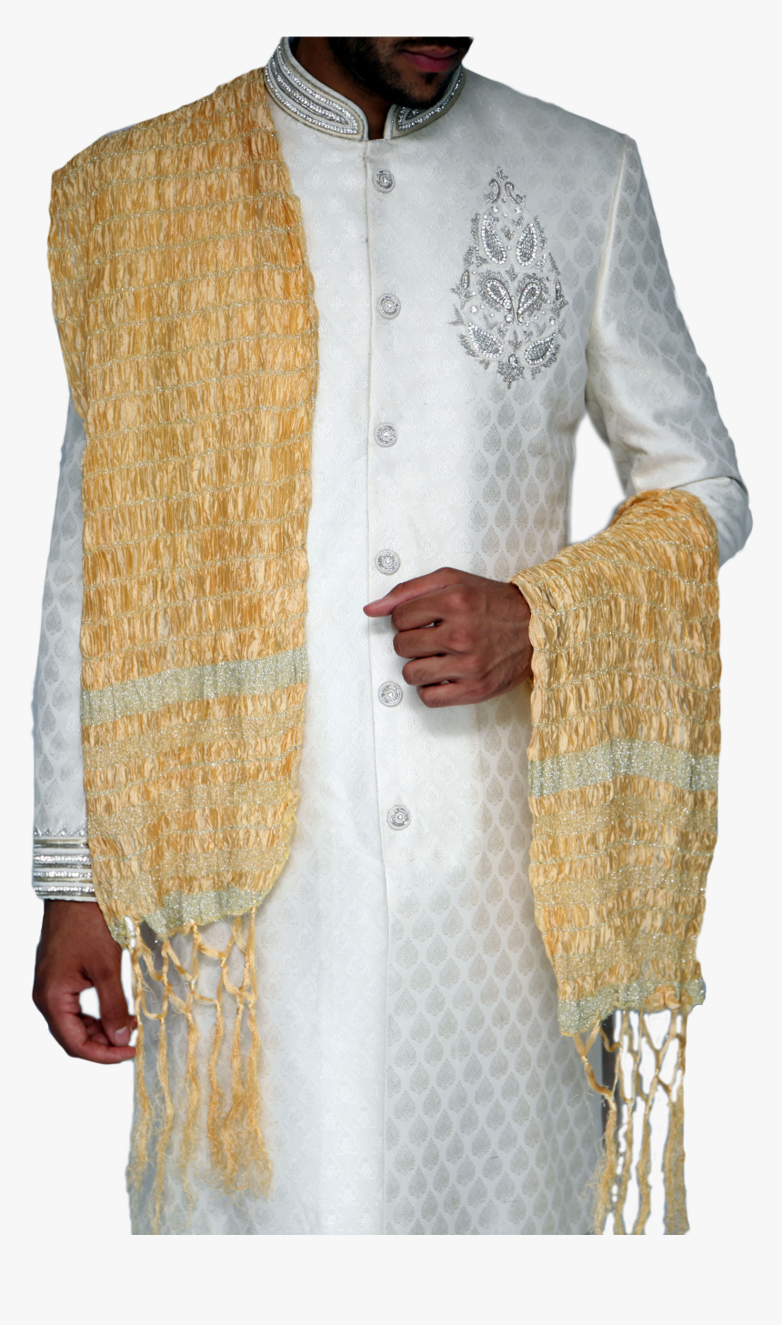 Yellow And Gold Stripe Sherwani Scarf, HD Png Download, Free Download