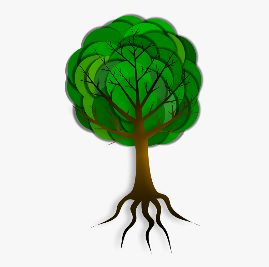 Simple Tree 2 Clip Art - Tree Poster With Roots Clip Art, HD Png Download, Free Download