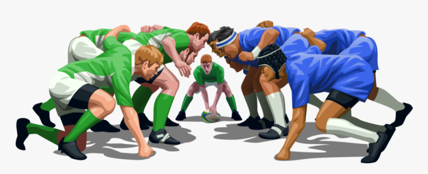 Rugby Scrum 2015 - Cartoon Clipart Rugby Scrum, HD Png Download, Free Download