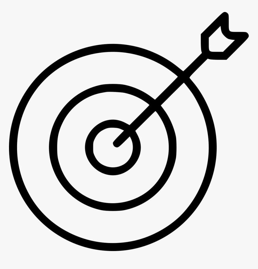 Archery Bull Eye Dart Board Arrow Svg - Dart Board Png Clipart Black And White, Transparent Png, Free Download