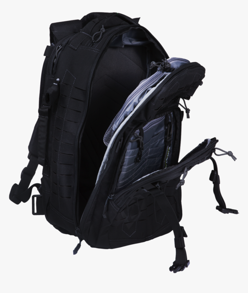 180005 1 Day Backpack Black Side Open, HD Png Download, Free Download
