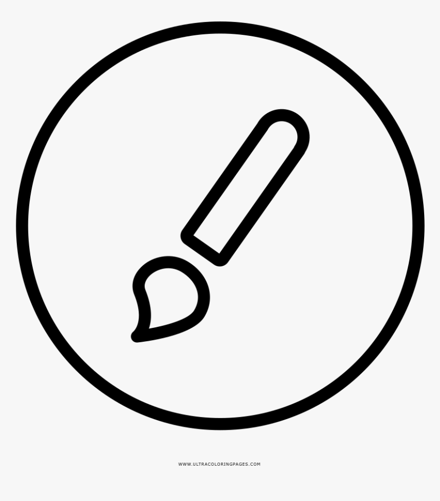 Paint Brush Coloring Page - Circle, HD Png Download, Free Download